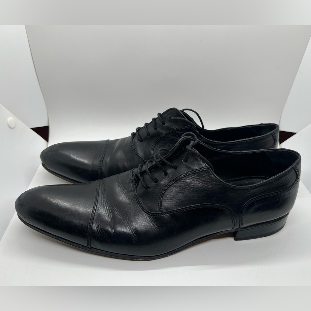 Russell & Bromley Black Leather Cumulus Toe Cap Leather Oxfords Men’s Size 10.5 - Picture 4 of 10